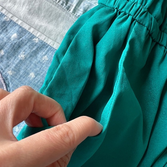 90s BeBop Womens Green Sleeveless V-Neck Bow Cute Fairy Core Sundress Medium - Picture 9 of 10